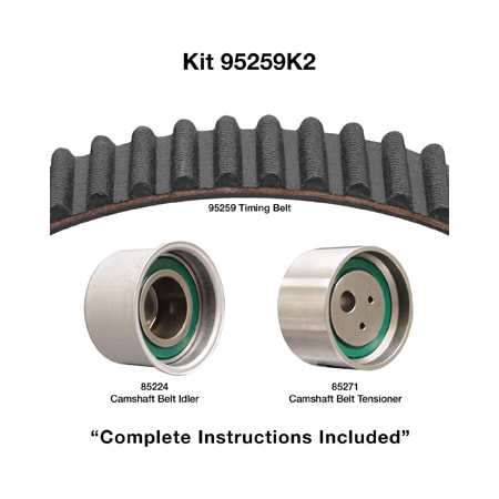 Dayco 95-05 Chry/Dodge/Mitsubishi 2.5/3.0L Timing Belt Kit, 95259K2 95259K2